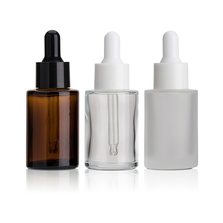 15ml 20ml 25ml 40ml 50ml 80ml 100ml 120ml 150ml 30ml clear frosted flat shoulder glass bottle for cosmetic essential oil