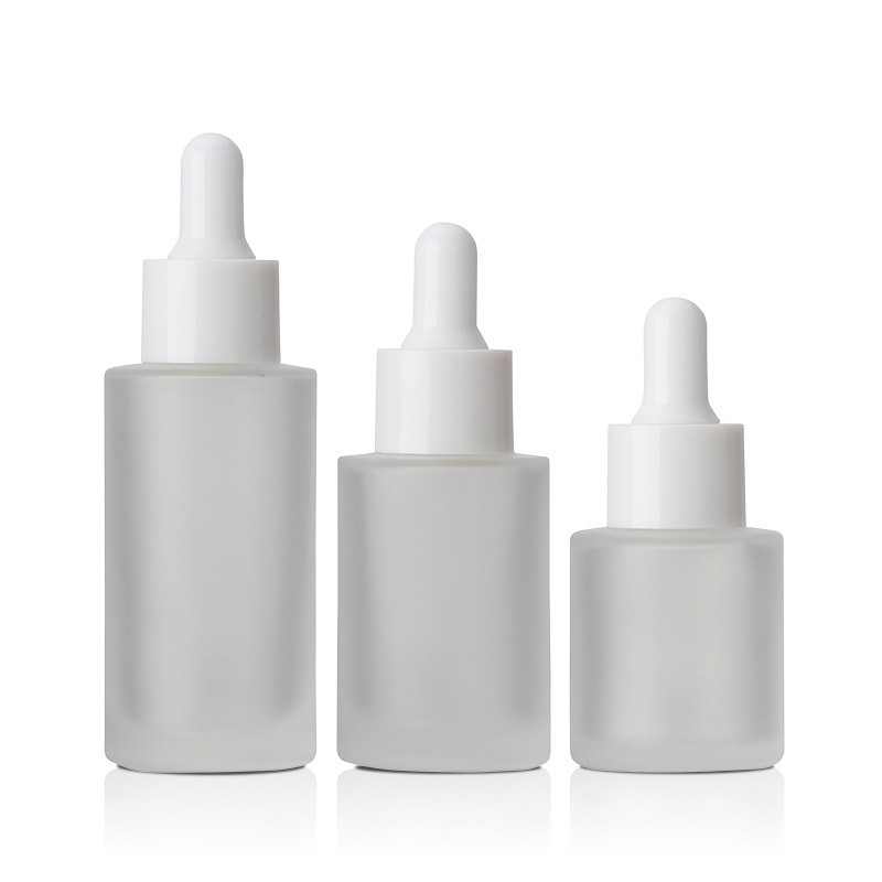 15ml 20ml 25ml 40ml 50ml 80ml 100ml 120ml 150ml 30ml clear frosted flat shoulder glass bottle for cosmetic essential oil