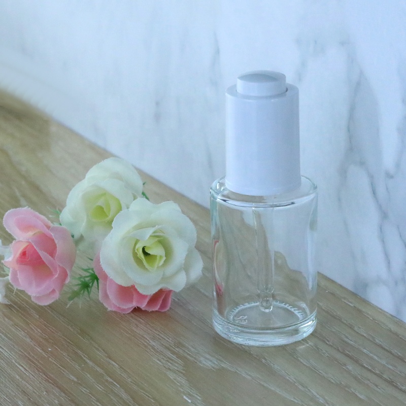 15ml 20ml 30 ml 50ml 60ml 100ml Cylindrical Flat Serum Pipette Glass Dropper Bottle for Cosmetic Oil (EPG03)
