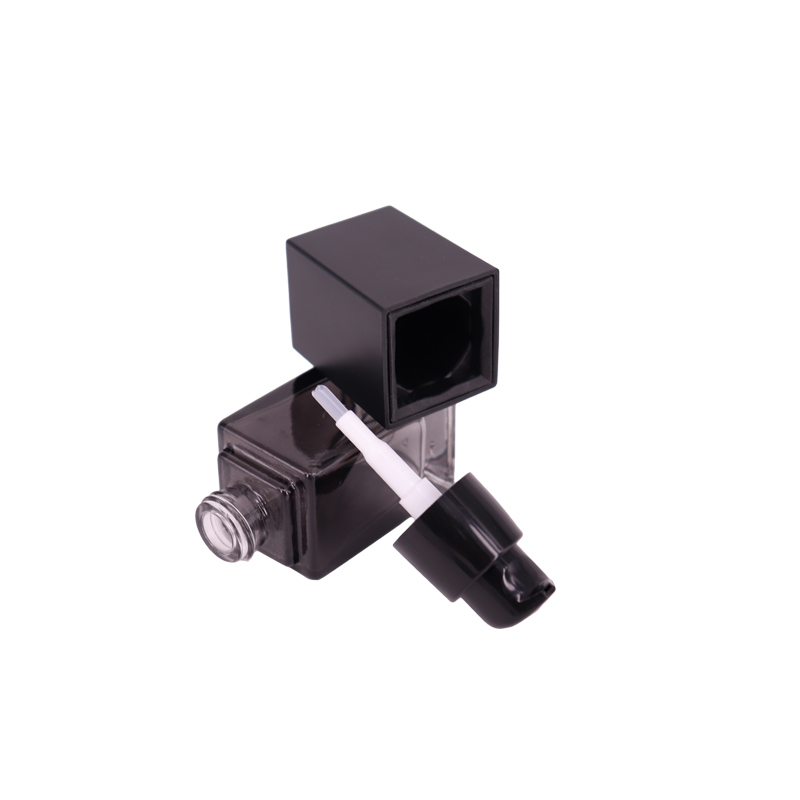 15ml 20ml 30ml 40ml Empty Square Matte Black Cosmetic Lotion Glass Pump Bottle With Black Cap