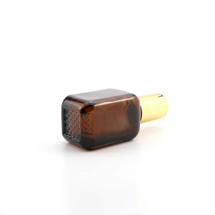 15ml 20ml 30ml 40ml colorful amber square cosmetic essential oil serum glass press pump dropper bottle with press dropper