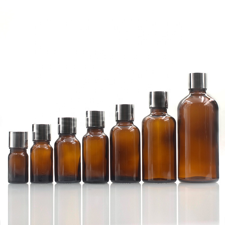 15ml 20ml 30ml 50ml 100ml 150ml Amber Round Glass Essential Oil Bottle With Screw Cap