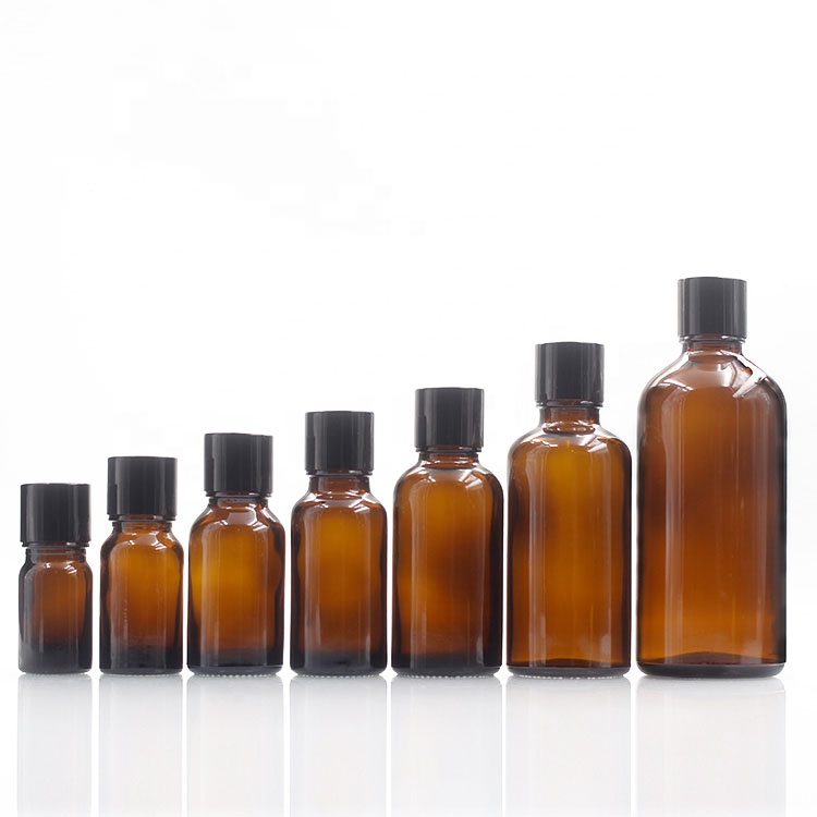 15ml 20ml 30ml 50ml 100ml 150ml Amber Round Glass Essential Oil Bottle With Screw Cap