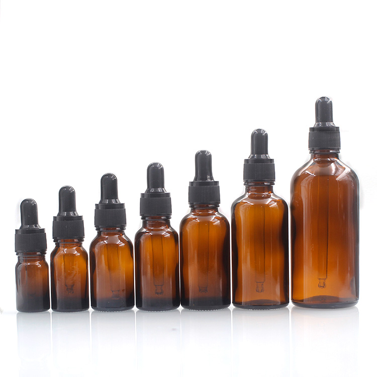 15ml 20ml 30ml 50ml 100ml 150ml Amber Round Glass Essential Oil Bottle With Screw Cap