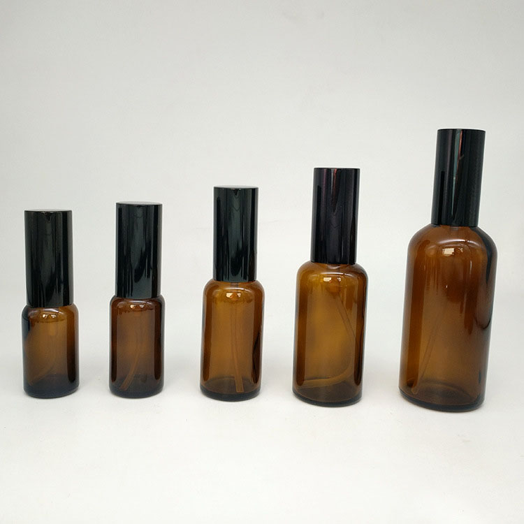 15ml 20ml 30ml 50ml 100ml Brown Amber Glass cosmetic spray pump bottle
