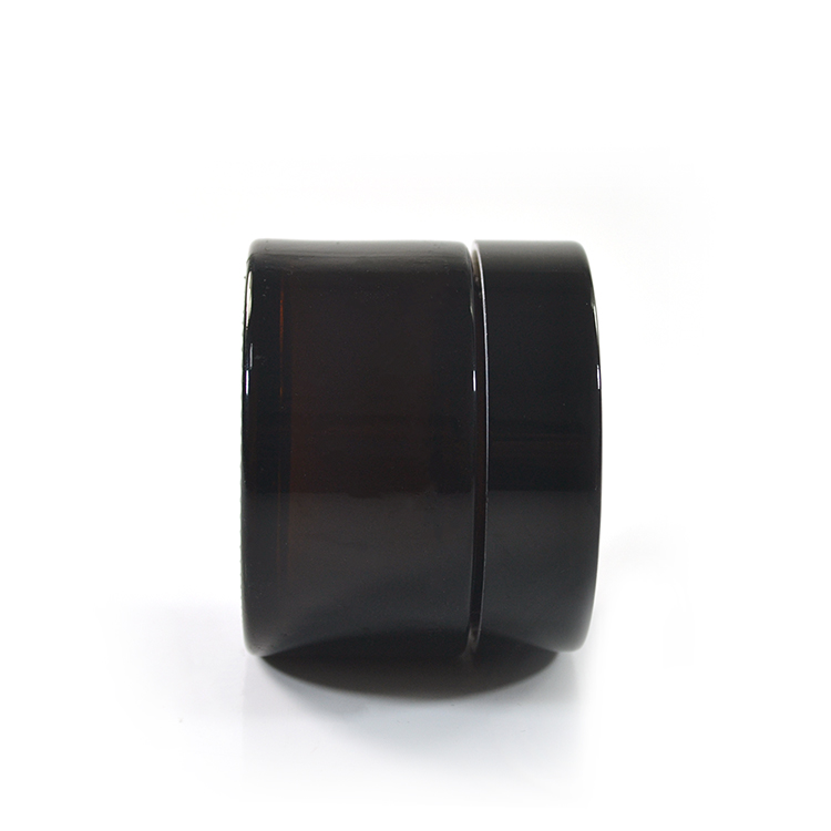 15ml 20ml 30ml 50ml 100ml amber glass cosmetic cream jar with black aluminum screw lid