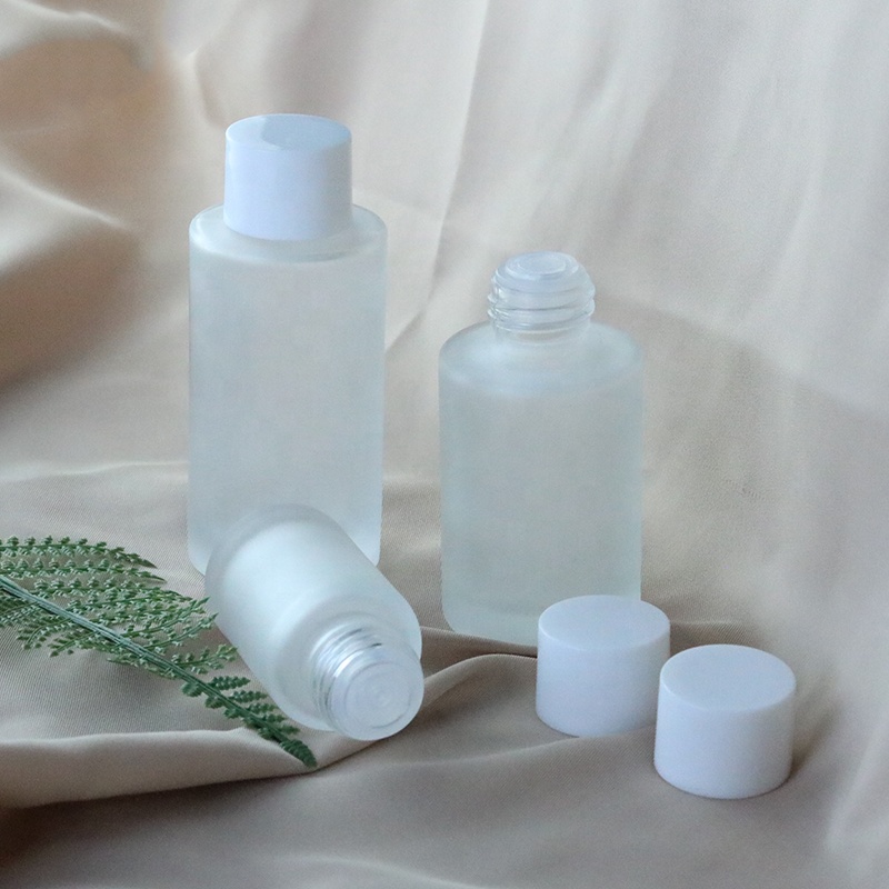 15ml 20ml 30ml 50ml 60ml 100ml 120ml Frosted Cosmetic Glass Bottle With Plastic Cap For Toner Water (EPG29)