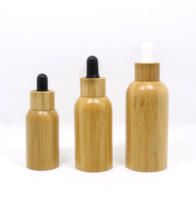 15ml 20ml 30ml 50ml Essential Oil Dispenser Empty Refillable Bamboo Glass Bottle emballage cosmetic goteros de vidrio