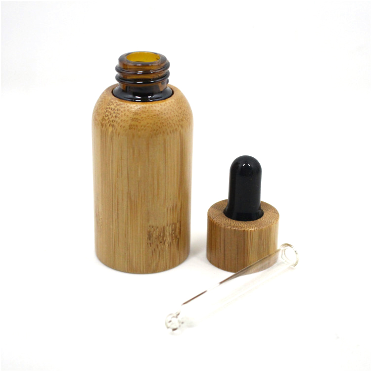 15ml 20ml 30ml 50ml Essential Oil Dispenser Empty Refillable Bamboo Glass Bottle emballage cosmetic goteros de vidrio