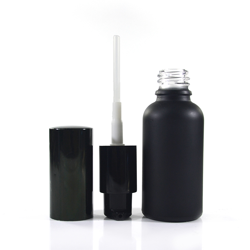 15ml 20ml 30ml 50ml glass clear black frosted travel pump bottle for cosmetic