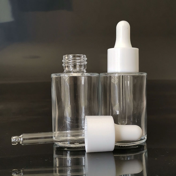 15ml 20ml 30ml clear flat shoulder glass dropper bottle for cosmetic packaging