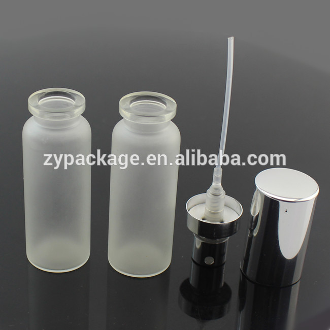 15ml, 20ml, 30ml cylinder frosted glass perfume bottle with aluminium crimp pump spray