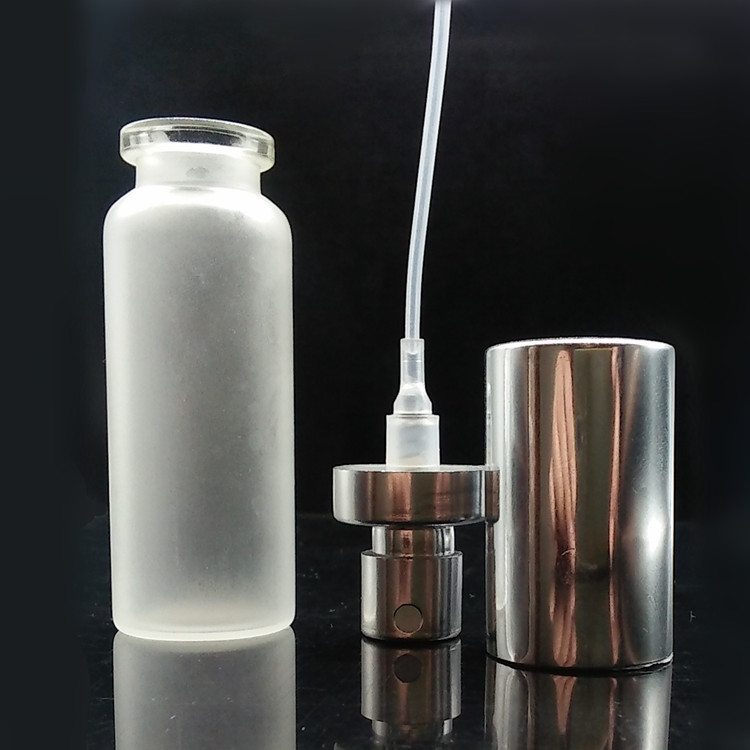 15ml, 20ml, 30ml cylinder frosted glass perfume bottle with aluminium crimp pump spray