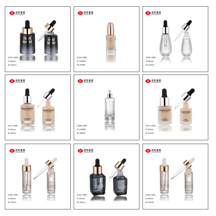 15ml 20ml clear serum glass bottle luxury cosmetic packaging for essential oil bottle