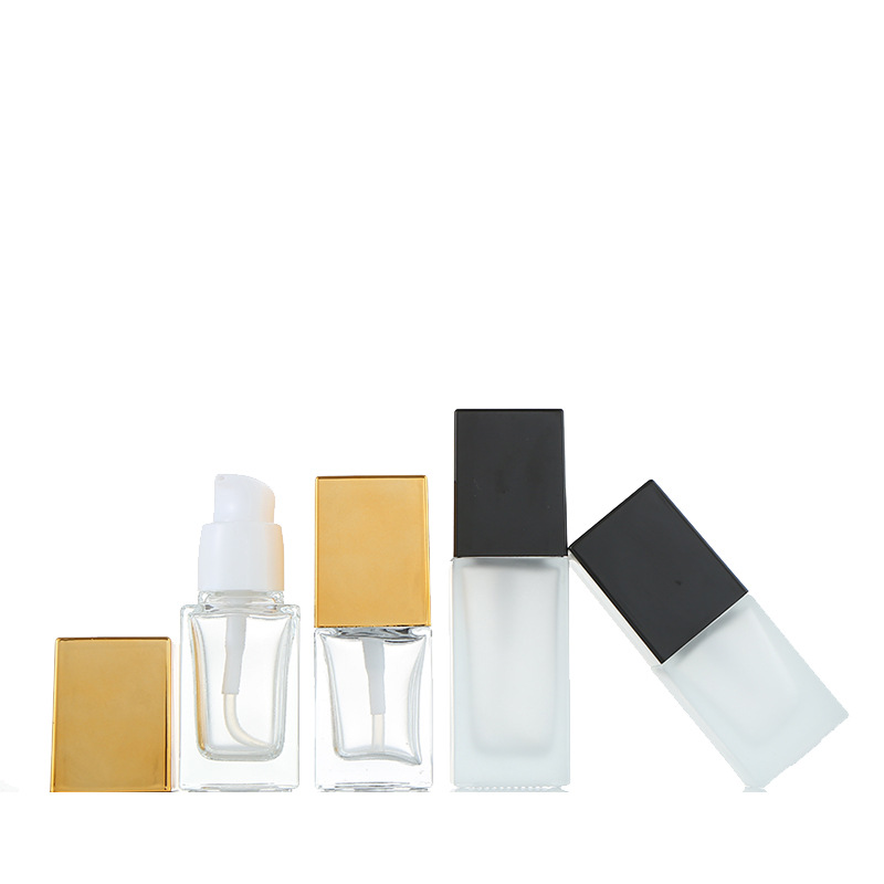 15ml 25ml 30ml clear frost square glass lotion perfume spray bottle