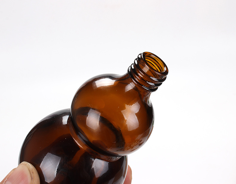 15ml 25ml 35ml 50ml 100ml Gourd essential oil bottle flat amber glass dropper bottles