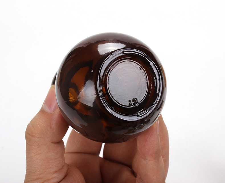 15ml 25ml 35ml 50ml 100ml Gourd essential oil bottle flat amber glass dropper bottles