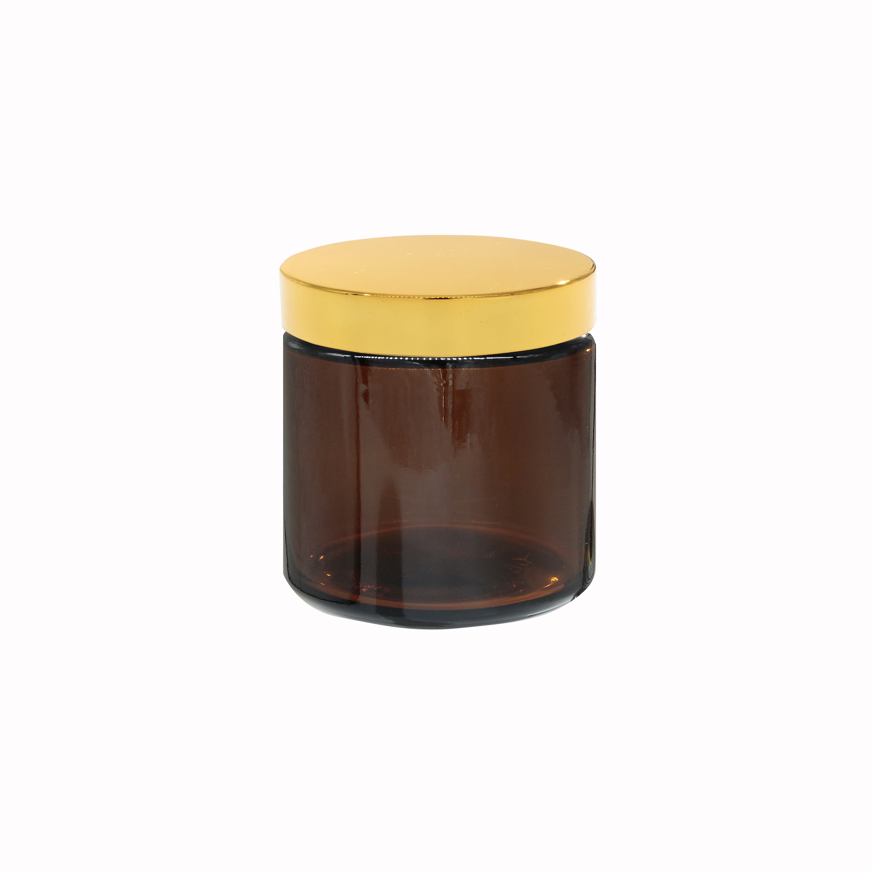 15ml 25ml 35ml 50ml Small Capacity High Quality Amber Round Glass Jar with Golden Lids Special Good Sealing Design Beauty Cream