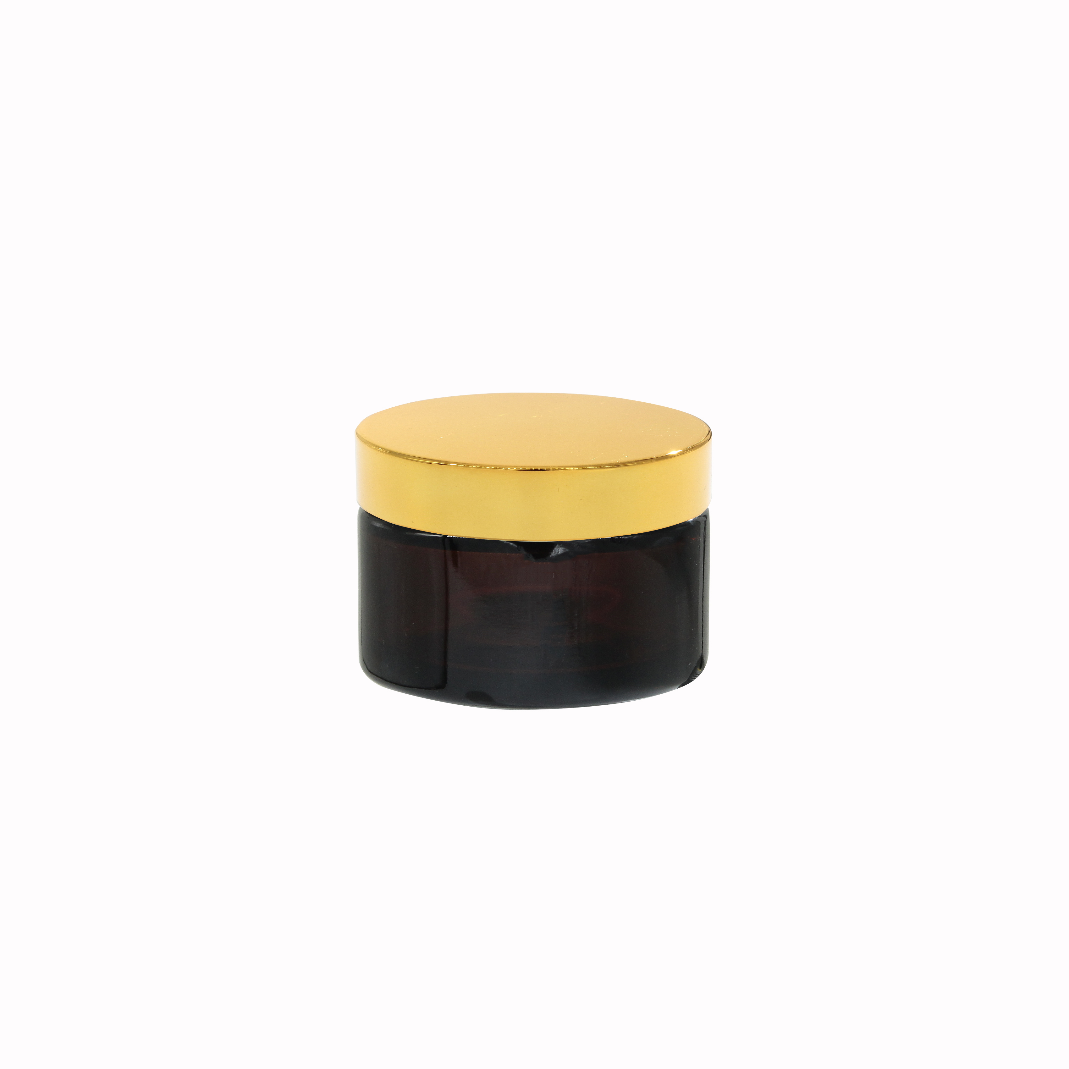 15ml 25ml 35ml 50ml Small Capacity High Quality Amber Round Glass Jar with Golden Lids Special Good Sealing Design Beauty Cream