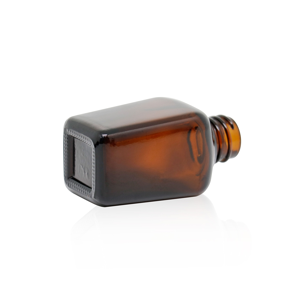 15ml, 25ml, 35ml, 50ml square shape brown color also support custom color and print logo antique essential oil bottle
