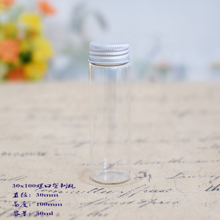 15ml 25ml 40ml 50ml 60ml 30mm dia flat bottom borosilicate glass tube with screw cap