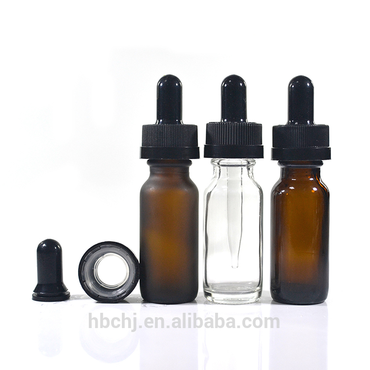 15ml 30 ml 60ml 120ml Amber Boston Round Glass Bottle with Black Child-Resistant Dropper