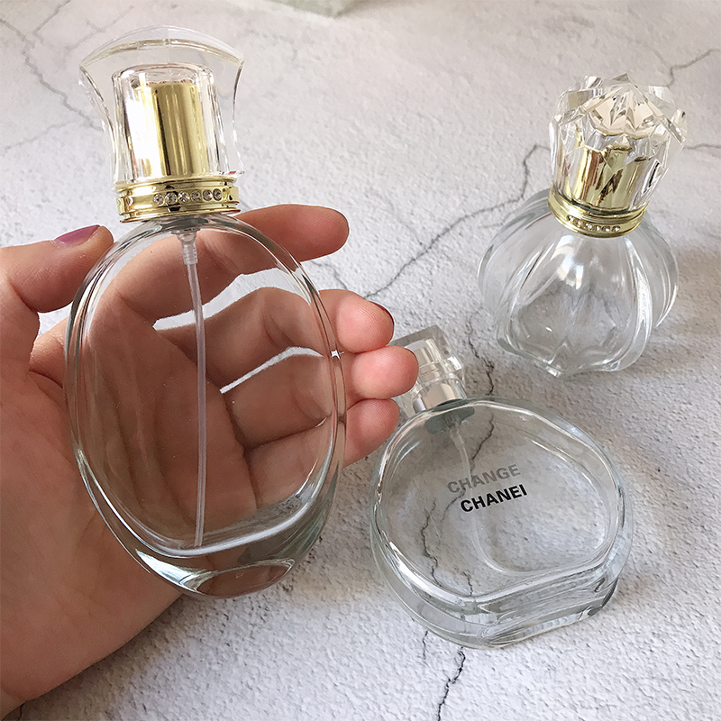 15ml 30ml 100ml Wholesale Cosmetic Packaging Luxury Clear Empty Square Shaped Glass Spray Perfume Bottle