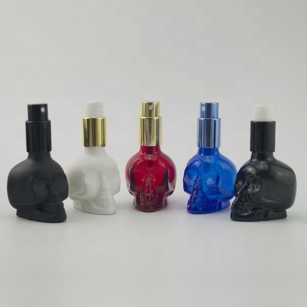 15ml 30ml 1oz clear black skull shape glass dropper bottle for tincture beard oil