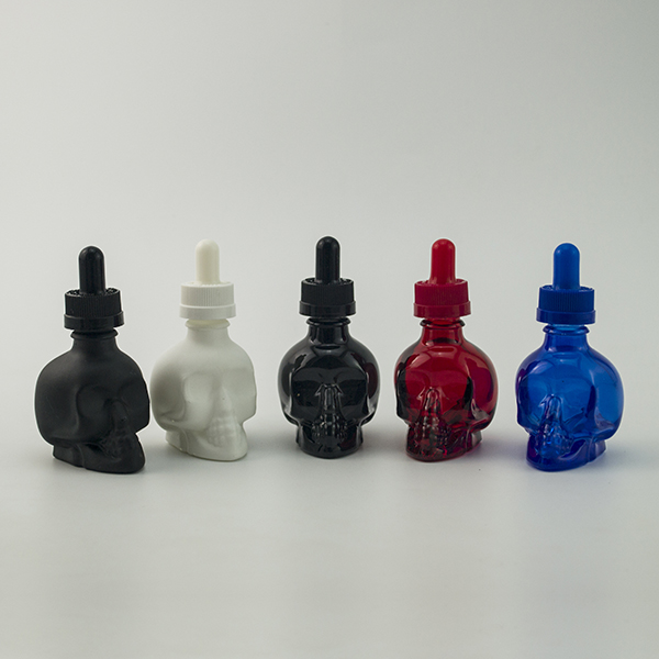 15ml 30ml 1oz clear black skull shape glass dropper bottle for tincture beard oil