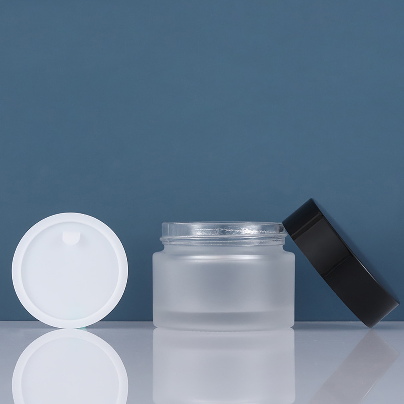 15ml 30ml 50ml 100ML Cosmetic Packaging Frosted Face Eye Cream Cosmetic Glass Jar With PE Lid