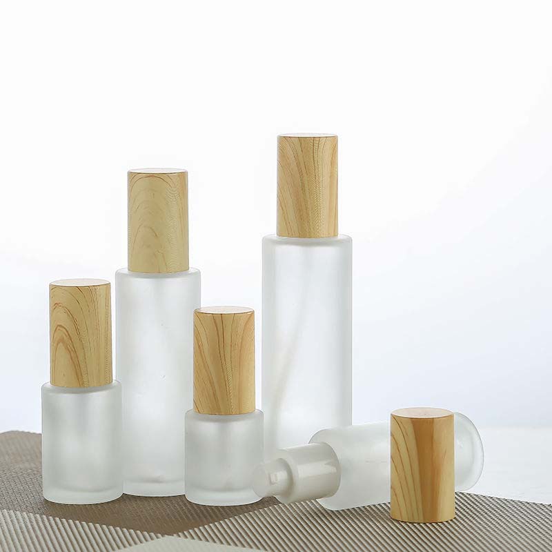 15ml 30ml 50ml 100ml 120ml Cosmetic Glass Alcohol Bottles With Bamboo Pump Spray