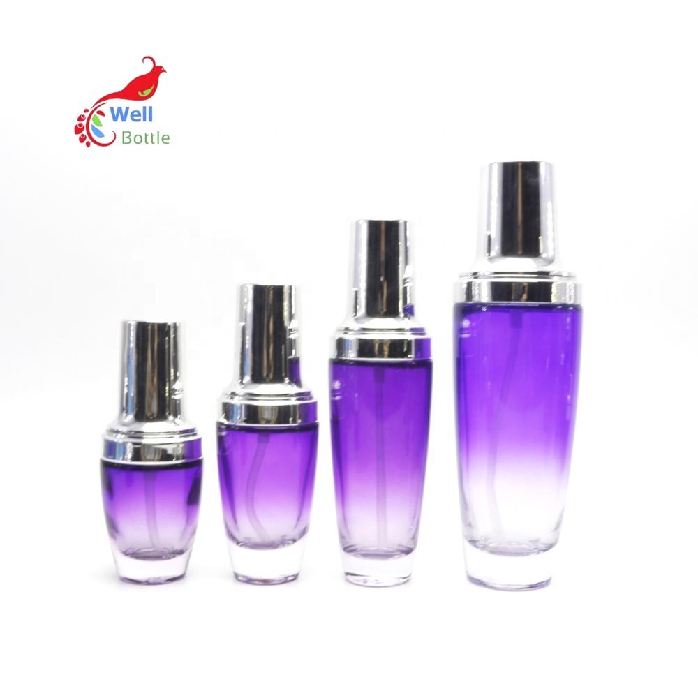 15ml 30ml 50ml 100ml 120ml hair oil serum essential oil empty glass pump bottle for cosmetic packaging GB-243B