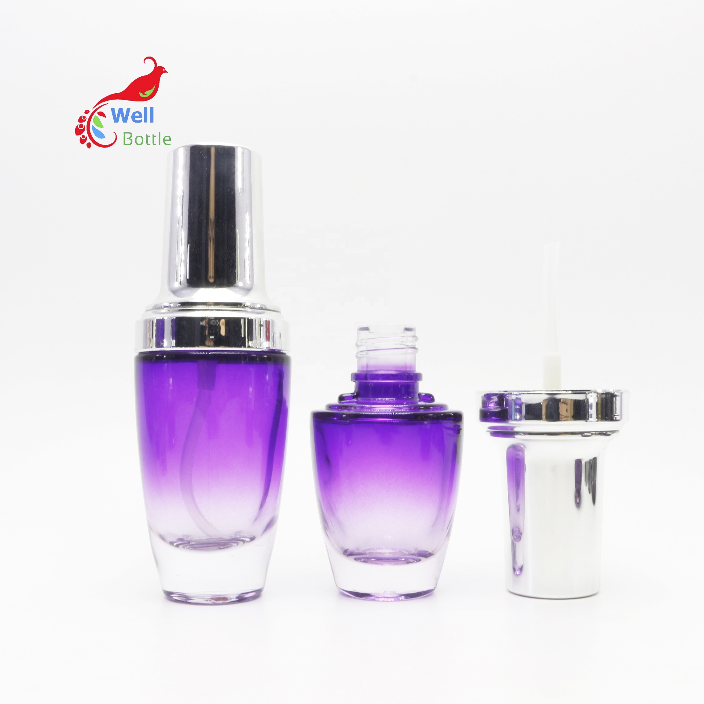 15ml 30ml 50ml 100ml 120ml hair oil serum essential oil empty glass pump bottle for cosmetic packaging GB-243B