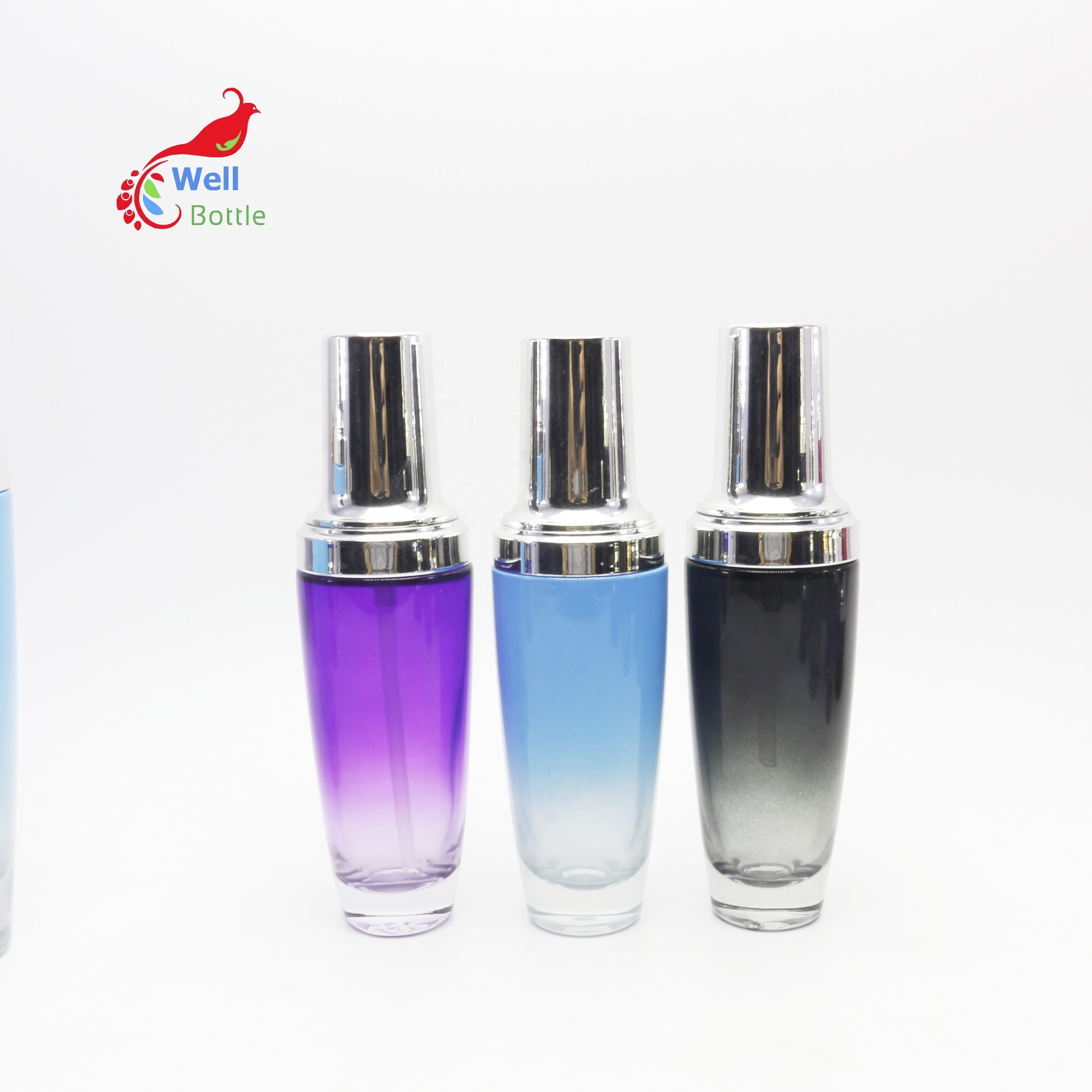 15ml 30ml 50ml 100ml 120ml hair oil serum essential oil empty glass pump bottle for cosmetic packaging GB-243B