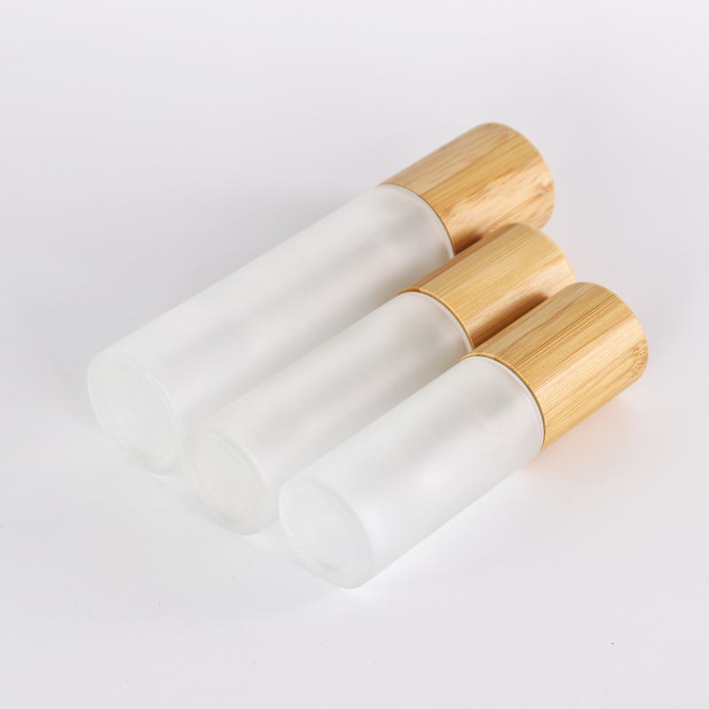 15ml 30ml 50ml 100ml 150ml Empty Cosmetic Bottles Frosted Glass Lotion Bottle With Bamboo Collar