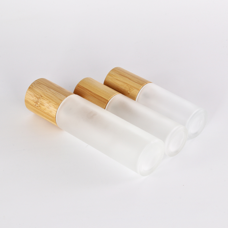 15ml 30ml 50ml 100ml 150ml Empty Cosmetic Bottles Frosted Glass Lotion Bottle With Bamboo Collar