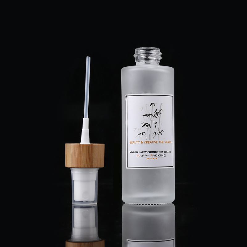 15ml 30ml 50ml 100ml 150ml Empty Cosmetic Bottles Frosted Glass Lotion Spray Bottle With Bamboo Collar