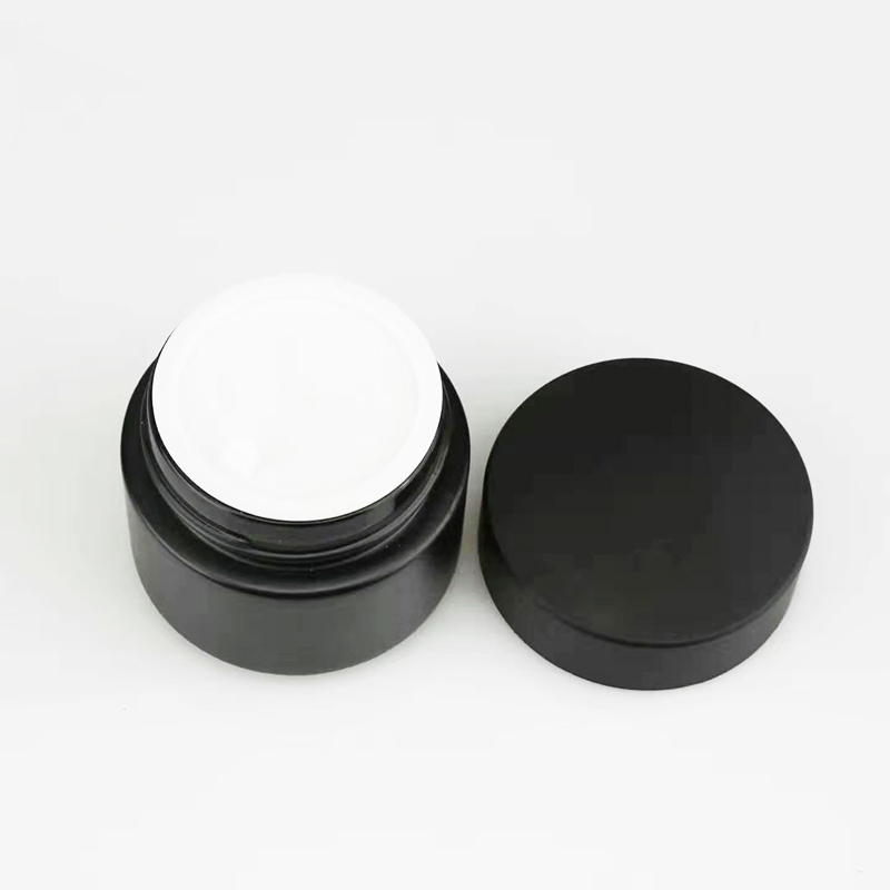 15ml 30ml 50ml 100ml 200ml 250ml dark violet wide mouth cream glass jar black cream glass jar with black plastic lid