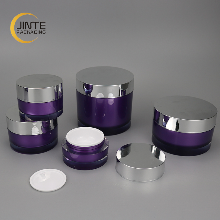 15ml 30ml 50ml 100ml 200ml Purple Acrylic Jar, Body Scrub Balm Cream Container