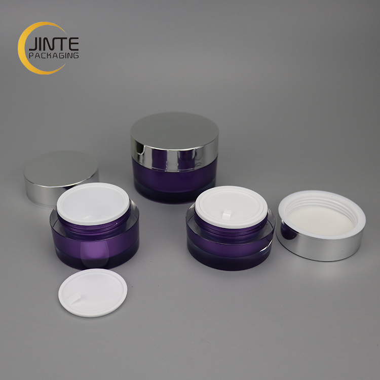 15ml 30ml 50ml 100ml 200ml Purple Acrylic Jar, Body Scrub Balm Cream Container