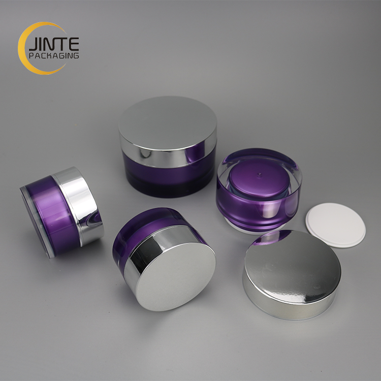 15ml 30ml 50ml 100ml 200ml Purple Acrylic Jar, Body Scrub Balm Cream Container