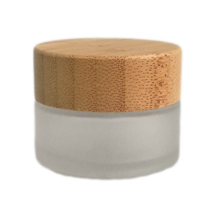 15ml 30ml 50ml 100ml Cosmetic Containers Bamboo Lid Empty Face Cream Glass Cosmetic Jars