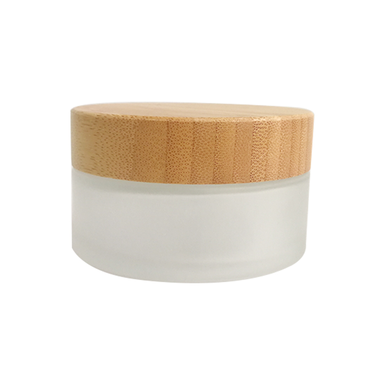 15ml 30ml 50ml 100ml Cosmetic Containers Bamboo Lid Empty Face Cream Glass Cosmetic Jars