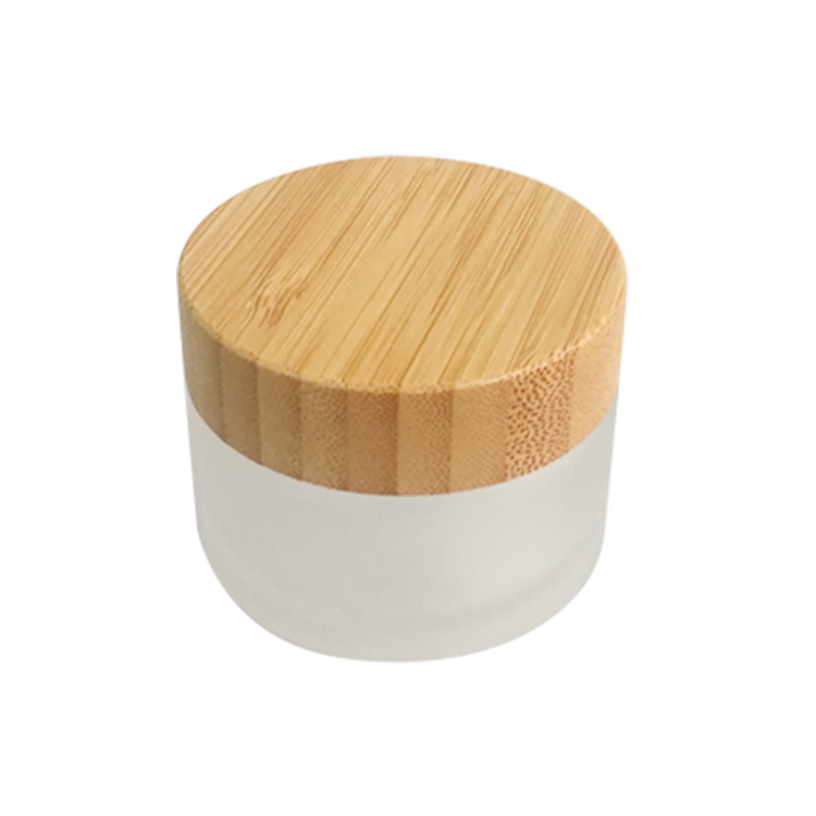 15ml 30ml 50ml 100ml Cosmetic Containers Bamboo Lid Empty Face Cream Glass Cosmetic Jars
