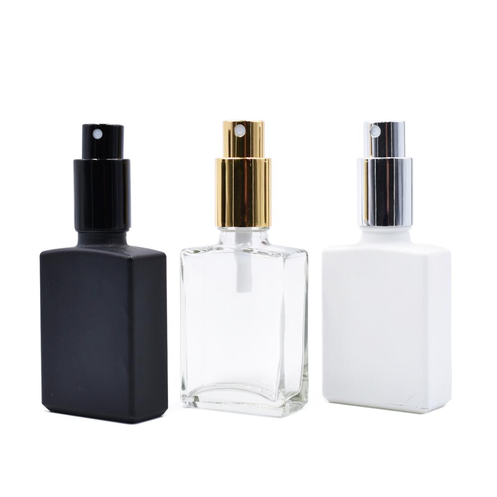 15ml 30ml 50ml 100ml Empty Square Rectangular Atomizer Spray Perfume Glass Bottle with ALUMINUM SPRAY CAP