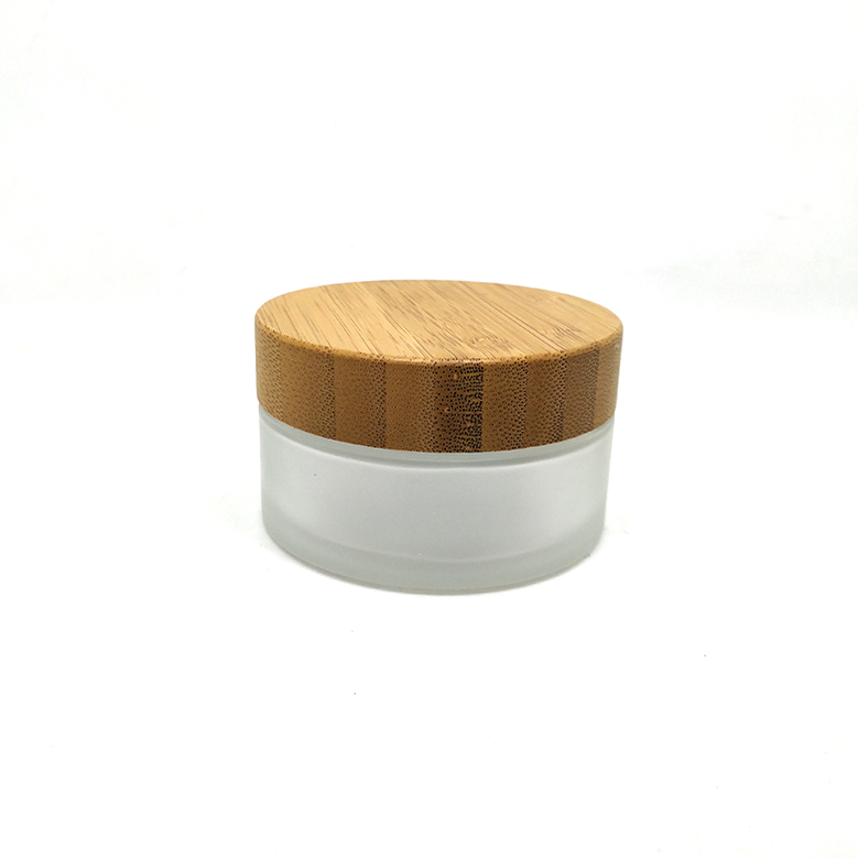 15ml 30ml 50ml 100ml Environmental Bamboo Lid Frosted Glass Jar Empty Cosmetic Container Cream Jars For Skin Care