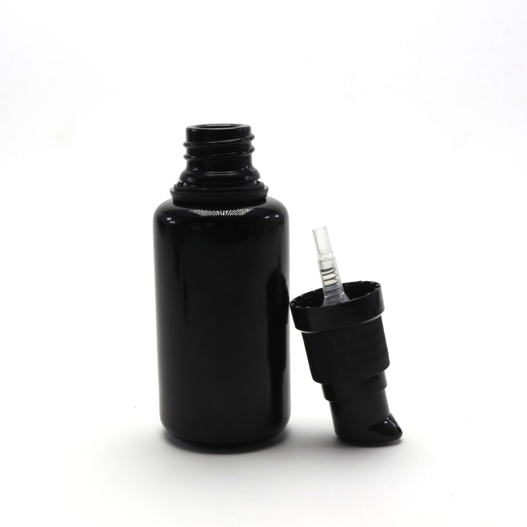15ml 30ml 50ml 100ml High quality serum glass bottle with black pump caps VJ-209RL