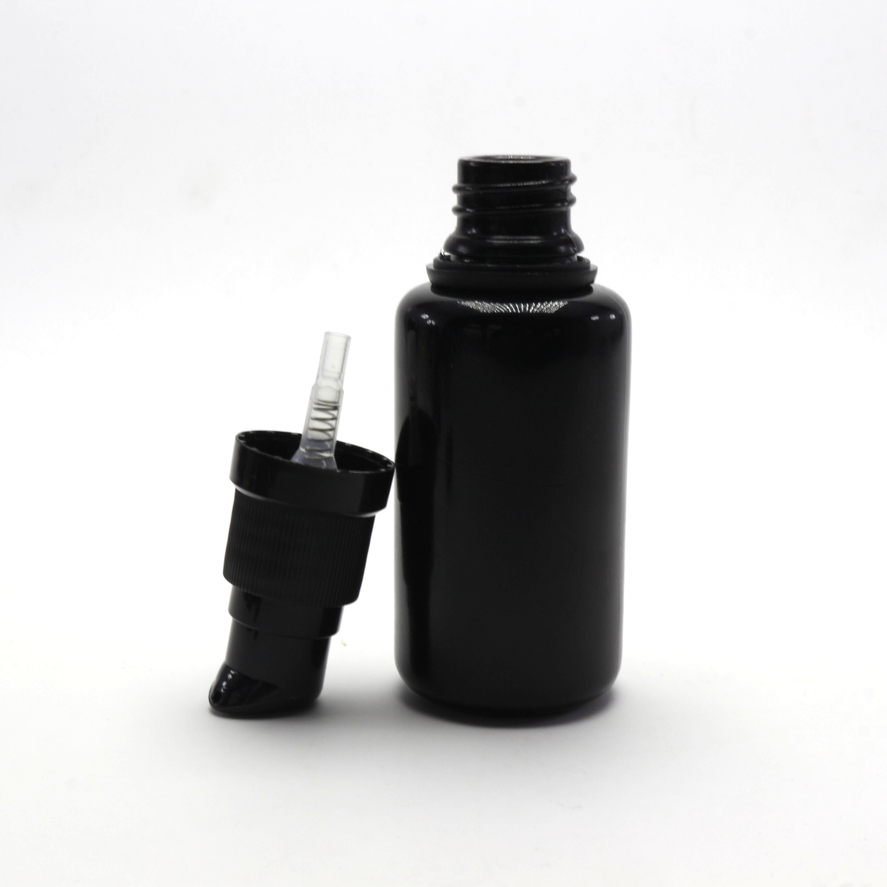 15ml 30ml 50ml 100ml High quality serum glass bottle with black pump caps VJ-209RL