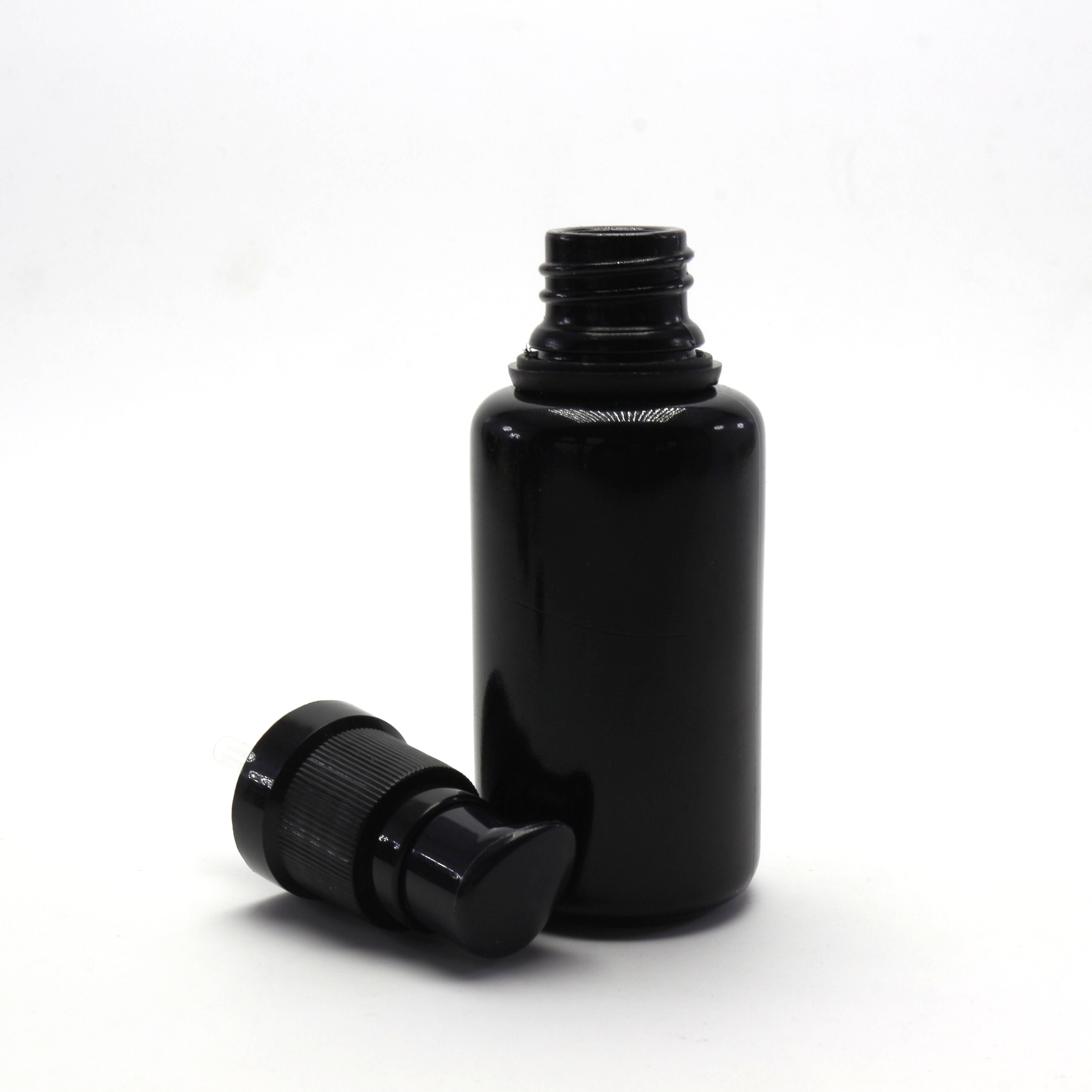 15ml 30ml 50ml 100ml High quality serum glass bottle with black pump caps VJ-209RL