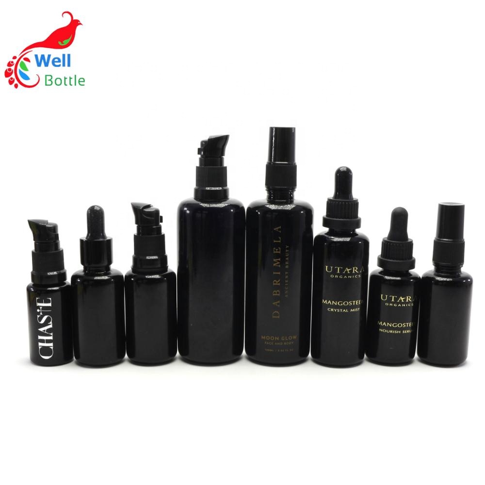 15ml 30ml 50ml 100ml UV violet black glass bottle essential oil bottle VJ-0144RL